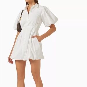 Jonathan Simkhai White Puff Sleeve Mini Dress